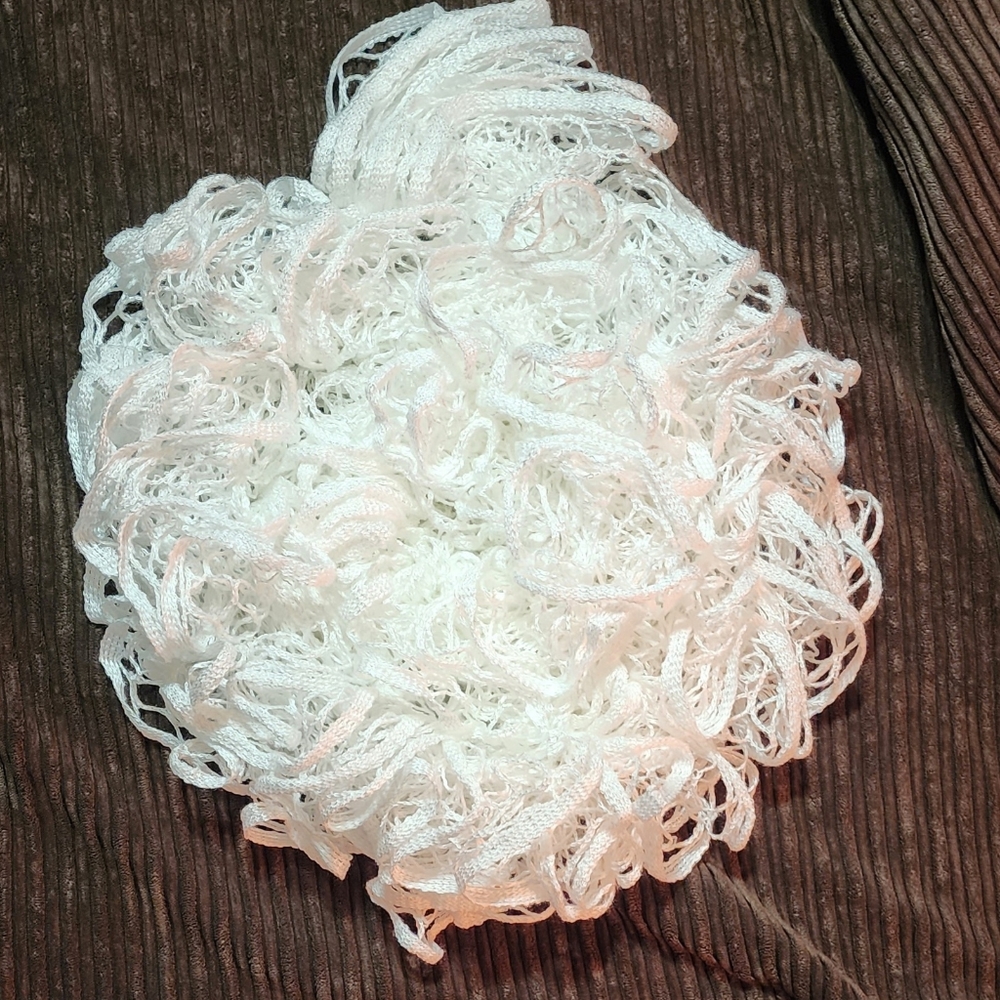 Handmade Ruffle Scarf White